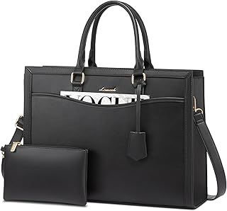 LOVEVOOK Laptop Bags for Women, Ladies Work Tote Bags with Laptop Compartment, Large Women Shoulder Bag Leather Handbags, Womens Shopping Bag for Office Business