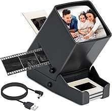 35mm Film and Slide Viewer for Old Slides, Negative/Positive Film Portable LED Lighted 3x Magnification Desktop Viewer with USB Power Cable or Battery Operation