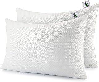 Hybrid Pillow Microfibre & Shredded Memory Foam Fill | 2 Pack | Medium Firmness, Hypoallergenic (50x75cm), Relieves Neck and Shoulder Pain