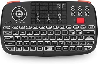 New Dual Mode Wireless Multimedia Keyboard with Touchpad Mouse Rii I4 Bluetooth 4.0 with 2.4G Wireless Mini Keyboard with Scroll Button LED Backlit Rechargeable Battery