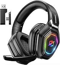 Ozeino Wireless Gaming Headset, Compatible with PC Ps5 Ps4 Boasts 2.4GHz Lossless Audio, USB & Type-C, Flip Microphone and 40-Hr Battery - Suited for Switch, Laptop, Mac