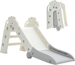 Lion Slide for Toddlers Age 1 to 3 Years, Indoor Outdoor Folding Slide for Kids, Children's Garden Slides with Climbing Frame Stairs, Cute Freestanding Baby Slide