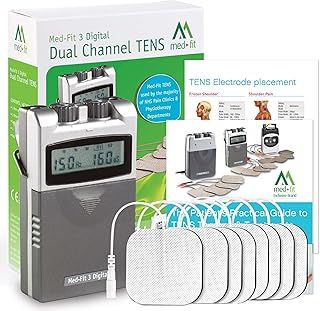 Med-Fit 3 Digital Dual Channel TENS Machine for Fast & Effective Pain Relief and Pain Management - Fully Certified Tens CE2460