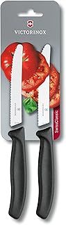 Victorinox 11 cm Swiss Classic Serrated Edge Tomato/Utility Knife in Blister Pack, Set of 2, Black