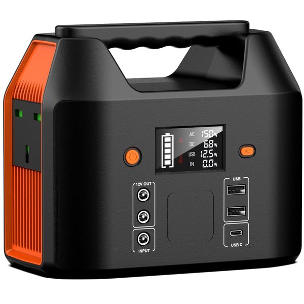 SinKeu Portable Power Station,27000mAh/99Wh Solar Generator with 230V/150W AC Outlet for Camping Emergency Outdoor Adventure Picnic Fishing Travel Party RV Trip(Solar Panel Not Included)