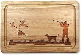 Pheasant Shooting Chopping Board – Made from Hevea Hardwood, 30 x 20 cm with Juice Groove - Christmas and Birthday Gift Idea for Any Shooting and Country Sports Enthusiast