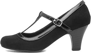 Lilley Vicky Womens Black Faux Suede Court Shoe