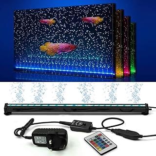 NEWNEN Fish Tank Light Waterproof Aquarium Lights Remote Control 5050 LED Color Changing, Air Bubble Lights with 24 Key Controller for Fresh and Saltwater Aquarium 23 cm/9 inch