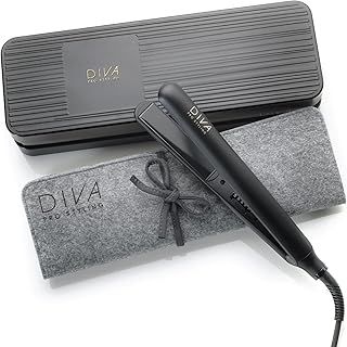 Diva Pro Styling Digital Straightener and Styler Onyx with Macadamia Argan Oil and Keratin Infused Ceramic Plates