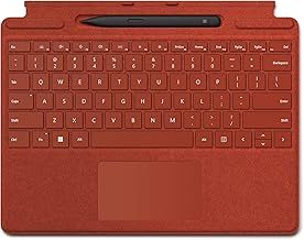 Microsoft Surface Pro 9, 8 or X - Signature Type cover - Red - and Slim Pen 2 - Black - bundle