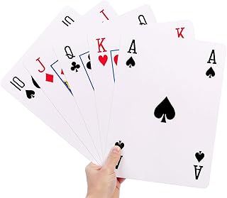 GrassVillage Jumbo A4 Playing Cards – Giant 28cm x 20cm Plastic Coated, Water Resistant Deck for Family Party Games, BBQs, Garden, Indoor & Outdoor Fun, Christmas & Events