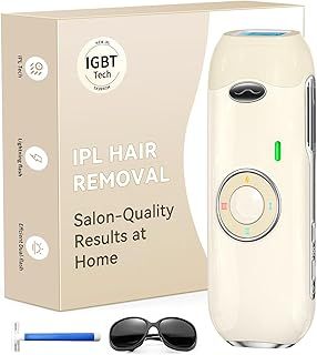 Haarlosy IPL Hair Removal Device, Painless & Efficient Salon Quality Result at Home, IGBT Laser Hair Remover for Women and Men, Long Lasting Smoothness for Bikini Line, Face, Body, Retro Beige