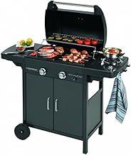 CAMPINGAZ 2 Series Classic EXS Vario Gas Barbecue with 2 Burners, 7.5kW Power, Cast Iron Grill and Griddle, 1 Side Table, 10 Litres, Black/Grey