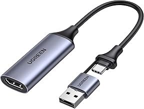 UGREEN Video Capture Card HDMI to USB C Capture Device 4K 1080P Video Audio Game Streaming Recording Compatible with Switch PS4 PS5 Pro Xbox TV Stick DSLR Camera iPad MacBook Phone PC Laptop Quest 3