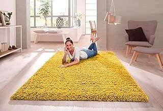 SHAGGY RUG 30MM / 3cm Modern Rugs Living Room Extra Large Small Medium Rectangular Size Soft Touch Thick Pile Living Room Area Rugs Non Shedding (Ochre Yellow, 120cm x 170cm (4ft x 6ft))