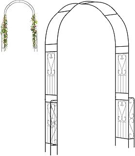2.4M Metal Garden Arch, Heavy Duty Pergola Trellis Arbour, Rose Vine Climbing Plants Trellis Support Archway for Lawn Patio Wedding Ceremony Party Decoration