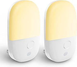 Night Light Plug in Wall, Automatic Night Light with Dusk to Dawn Sensor, 2700K Warm White Light,LED Night Light for Kid Bedroom, Hallway, Bathroom, 2-Pack