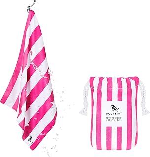 Dock & Bay QuickCool Cooling Towel - For Athletes, Sports, Workouts, Fitness - Dual Layered Fabric Technology, Instant Relief, Cools to 15°C - Includes Bag - 25" x 12"/63 x 29cm