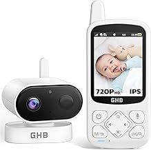 Baby Monitor with Camera and Night Vision, 2.8'' 720P HD Video Baby Monitor, 2000mAh, IPS Screen, VOX Mode, 2-Way Audio, Temperature Alert, 8 Lullabies