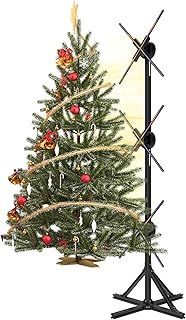 3D Splicing Holographic Display Fan 22'' 3 Pcs with Stand Set 3D Hologram Fan Led Projector Christmas Tree, with WiFi & Bluetooth, App and Remote Control, for Halloween Party Events Hologram Light