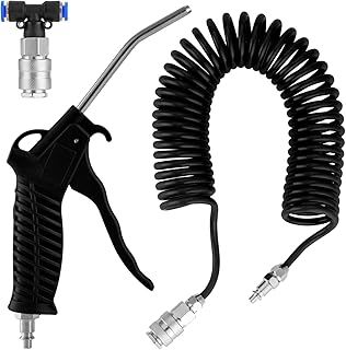 Truck Air Duster Gun with 5 Metre Recoil Hose Blow Dust Gun Heavy Duty Air Gun Cleaning Kit for Lorry Truck Car