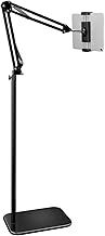Tablet Floor Stand with Adjustable Foldable Tablet Arm, Tablet Holder for iPad iPhone iPad Air Mini Kindle Samsung Tab or Other 4.7"-12.9" Cell Phone or Tablets (Black)