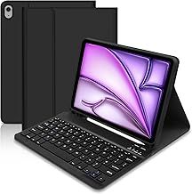 for iPad Air 11 inch Case with Keyboard 2024, UK layout IPad Air Keyboard Case for iPad Air 2024 11 inch Air 6th/5th/4th Gen, Smart Cover with Detachable Keyboard for iPad Air 11", Black