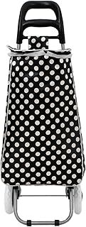 Panana Lightweight Shopping Trolley Luggage Bag 2 Wheels Hard Wearing Foldaway Shopping Cart Grocery Bag (BW)