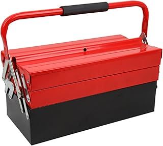HYGRAD Large Metal Tool Box Heavy Duty Cantilever 3 Tier Portable Traditional Style Tool Case