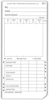 Weekly Clocking in Cards for Max Clocking in Machines (x1000)