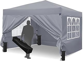 Gazebo, Leadyeah Pop Up Gazebo with Sides 3m x 3m - Heavy Duty Garden Gazebo with Fully Waterproof, 50+UV Protection for Camping and Parties