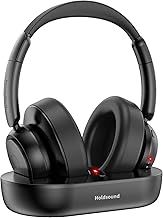 Holdsound Senior-Friendly Wireless TV Headphones - 45H Playtime, 30m Range, Multi-Interface Transmitter (Optical/AUX/RCA),Comfort Over-Ear Design, Clear Sound for Late-Night Viewing