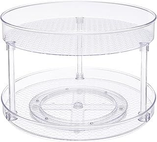 Amazon Basics Clear 2-Tier Lazy Susan Turntable Organiser, 30.5 cm
