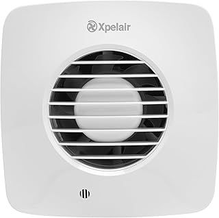 Xpelair DX100BTS Simply Silent Bathroom Extractor Fan with Timer, Adjustable Twin Speed, Ghost Air Movement Technology for Quiet Running, 100mm (4″), Square – Cool White