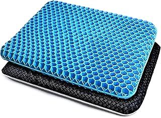 Gel Seat Cushion Double thickness Honeycomb design, Orthopaedic Cushion for Sciatica Tailbone Coccyx pain relief and Support, For Office Chair Wheelchair Car seat eggchair,Pressure Cushion for bottoms