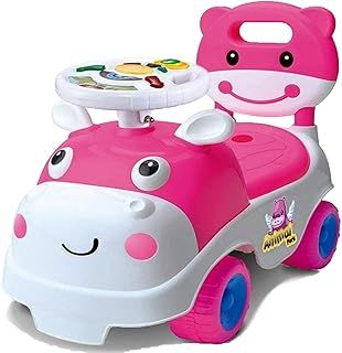 Sobebear Kids Ride-On Car, Self-Balancing 4 Wheeled Push-on Car with Strong Wheels & Storage Box, Horn, Wide Anti-Slip Deck, Safe Riding Vehicle Toys for Girls & Boys Age 1+ Years (Orange Car)