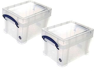 Really Useaful Plastic Storage Boxes (Clear, 3 Litre Pack of 2)