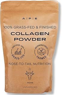 APE Nutrition Collagen Powder Peptides - Type 1 & 3 Bovine Collagen Protein, 100% Grass-Fed & Finished, Ancestral Supplement UK, Unflavoured, Improves Hair Skin & Nail Health