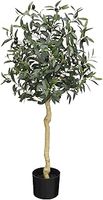 LUWENER Artificial Olive Tree, Fake Plant With Lifelike Leaves and Fruits, Faux Indoor Outdoor Tree for Home, Garden, Office, Living Room, Bedroom Decor (2pcs, 55-Green)