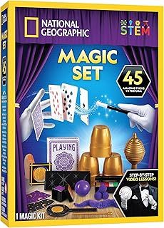 Blue Marble National Geographic Kids Magic Set - 45 Magic Tricks for Kids to Perform with Step-By-Step Video Instructions for Each Trick Provided by a Professional Magician, Toys for Boys and Girls