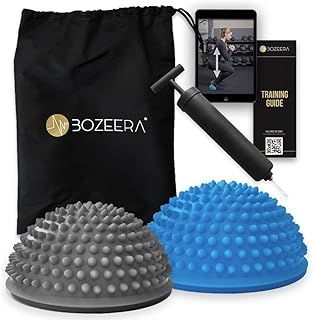 [Hedgehog Balance Pods Yoga] 2 x Hedgehog Balance Pod/Half Balance Ball/Pilates Hedgehog Half Ball - Balance Training Equipment - Includes Video Instructions, Pump, Poster & Bag: Premium Set