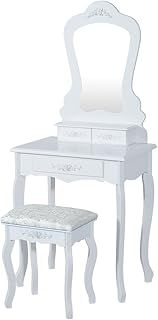 Panana Girls Dressing Table Make Up Desk Vanity Table for Bedroom (White, 3 Drawer)