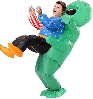 Alien Costume,Inflatable Alien Costume for Adult, Kidnapping Inflatable Costume, Halloween Christmas Funny Cosplay Costumes Party Festival Mask Prom Space Fancy Dress
