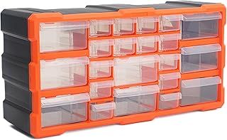 simpa 22 Multi Drawers Plastic DIY Tool Bit Storage Organiser Cabinet. Screws, Nails, Wall Plugs, Drill Bits, Nuts & Bolts Storage Organiser. 25cm (H) x 49cm (W) x 15.5cm (D)