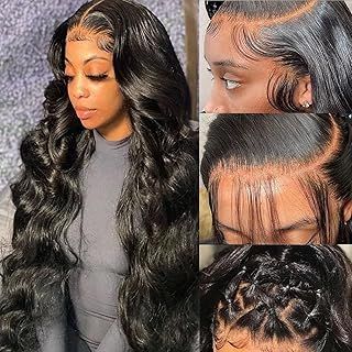 20 Inch 13x6 HD Lace Front Wigs Human Hair 200% Density, Body Wave Lace Frontal Wigs for Women, Brazilian Virgin Glueless Wig Human Hair Pre Plucked With Baby Hair