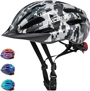Kids Bike Helmet Exclusky Boys Girls Bike Helmet Adjustable Kids Cycle Helmet 50-57cm, Multi-Sport Kids Helmet Age 5-7-9-10-12, Bicycle Helmet Kids with Visor