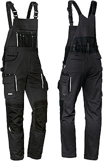 Uvex Tune-Up Long Work Trousers for Men - Elastic Waistband Dungarees with Knee Pockets