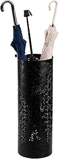 Hacaroa Metal Round Umbrella Stand Rack, Free Standing Umbrella Holder Bin, Canes Walking Sticks Holder for Entryway, Home, Office, Black