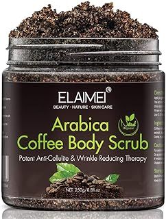 Natural Coffee Scrub with Organic Coffee Body Scrub, Best Acne, Anti Cellulite and Stretch Mark treatment, Spider Vein Therapy for Varicose Veins & Eczema