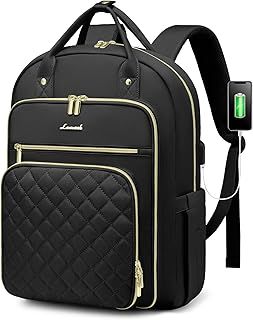 LOVEVOOK Laptop Backpack Women 15.6 Inch, Backpacks Womens, Rucksack Bag for School College Work Travel University, Ladies Lightweight Commuter Bags with USB Charging Port, Black